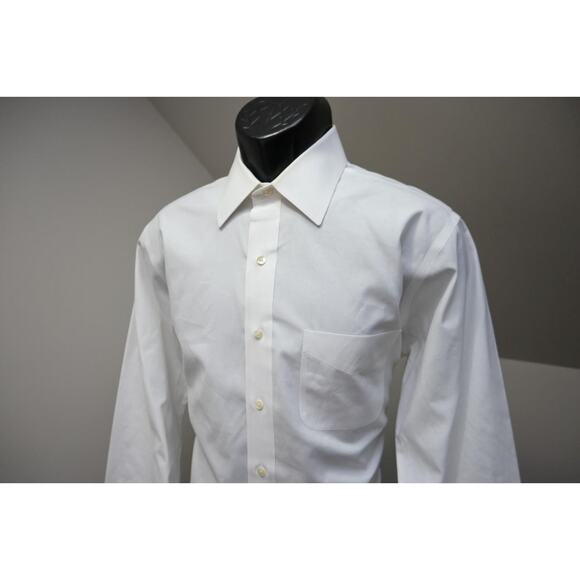 Brooks Brothers Dress Shirt 346 Slim Fit Stretch White Mens 16 34/35 Sz Large - Picture 1 of 10